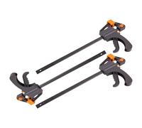 Dunnet Tools 3pc F Wood Clamps 12" Inch Hand Tools - Multi Use Ratchet Clamp For Wood Metal Plastic - Heavy Duty F Clamps For Woodwork And Metalwork - Easy Use Quick Release Clamp With Nylon Head