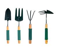 Dunnet Tools 4pc Garden Tools Set Hand Rake Hand Trowel For Gardening Garden Hand Fork Uprooting Digging Weeding Tool Set Heavy Duty Carbon Steel Mini Gardening Tools