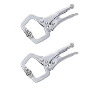 Dunnet Tools 6" Locking C Clamp Grip Pliers 150mm | Heavy Duty Welding & Metalwork Clamps, Adjustable Screw, Swivel Pads | Woodworking Tools, DIY, Crafts, Mole Grips, Quick Grip Clamps (Pack of 2)