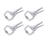 Dunnet Tools 6" Locking C Clamp Grip Pliers 150mm | Heavy Duty Welding & Metalwork Grip, Adjustable Screw, Swivel Pads | Woodworking, DIY, Crafts, Clamps, Pliers Set, Mole Grips (4Psc)