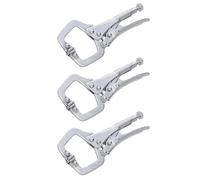 Dunnet Tools 6" Locking C Clamp Grip Pliers 150mm | Heavy Duty Welding & Metalwork Grip, Adjustable Screw, Swivel Pads | Woodworking, DIY, Crafts, Clamps, Pliers Set, Mole Grips (Pack of 3)