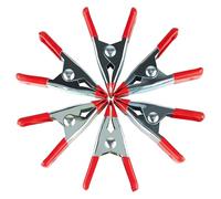 Dunnet Tools 6 Pcs Metal Spring Clamps | Large Multipurpose Grip Clips with Rubber Coated Tips | for Woodworking, Crafts, Camping, DIY, Photography, Tarpaulin, Model Making, and Market Stalls