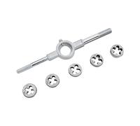 Dunnet Tools 6-Piece Metric Tap and Die Set with Wrench, Thread Repair Kit with Round Threading Dies, Taps, Spanner & Storage Case for Plumbing, Engineering & DIY Projects