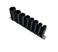 Dunnet Tools 8Pc 3/8" Drive Deep Impact Socket Set | Heavy Duty Metric Sockets in Chrome Vanadium Steel for Impact Wrench, Ratchet, and Mechanics Tools | Professional Grade Socket Set