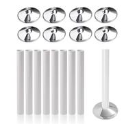 Dunnet Tools 8pc Radiator Pipe Collars Chrome And Radiator Pipe Covers White 200mm X 15mm PVC Sleeves For Heating Pipes - Radiator Accessories For Protecting Pipes - Easy To Install and Heat Resistant