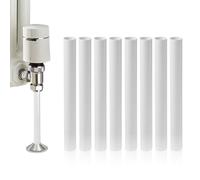 Dunnet Tools 8pc White Radiator Pipe Covers - Snap On Plastic Radiator Pipe Collars 200mm X 15mm Diameter - Easy Cut PVC Radiators Pipe Collars White for Pipes - Home Heating Accessories