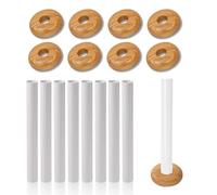 Dunnet Tools 8pc Wooden Radiator Pipe Collars and Radiator Pipe Covers White 200mm X 15mm Thick PVC Sleeves for Pipes - Easy to Install Snap On Floor Rings Radiator Accessories for Protecting Pipes