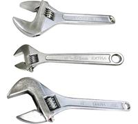 Dunnet Tools Adjustable Spanners | Small Adjustable Wrench, Mini Spanner Set for Plumbing Tools, DIY, Bike, and Tight Spaces | Compact Hand Tool for Mechanics, Home, and Workshop (12",15" & 18")