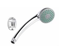 Dunnet Tools Chrome High Pressure Shower Head - Universal 1/2" BSP Handheld Replacement for Electric Showers - Water Saving Single Spray Showerhead for Low & High Pressure Systems with Holder
