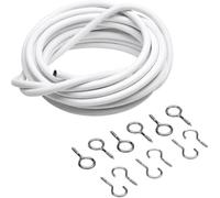 Dunnet Tools Garden Mile 3m Curtain Wire Kit With 6 Hooks & 6 Eyes