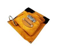Dunnet Tools Heavy Duty Leather Tool Belt Pouch | 5 Pocket Organizer for DIY & Trade Use, Durable Equipment Holder, Utility Tool Bag for Men, Construction, Garden, Worksite, Safe & Adjustable Fit