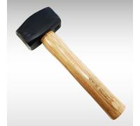 Dunnet Tools Heavy Duty Lump Hammer - Hardened Carbon Steel Face with Wooden Handle for Stoning and Sledge Work (1kg)