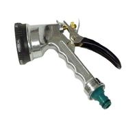 Dunnet Tools Heavy Duty Silver Hose Spray Gun with 6 Pattern Spraying - Chrome Garden Hose 6 Dial Nozzle Water Spray Gun for Indoor Outdoor Patio Lawn Car Cleaning, Garden Watering