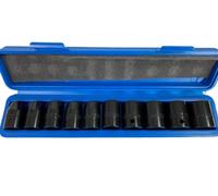 Dunnet Tools Impact Socket Set Metric Heavy Duty Hex Socket Tool Set Chrome Vanadium Black Phosphate Heavy Duty Impact Sockets Socket Sets (10pc 1/2" Standard Size Impact Sockets)
