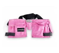 Dunnet Tools Pink 11 Pouch Tool Belt - Adjustable Work Belt with Multi Pocket Tool Organiser, Lightweight Utility Tool Storage with Hammer Loops & Tape Holder for DIY & Gardening