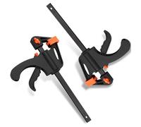 Dunnet Tools Set of 2 F Clamps For Woodwork 6" Inch - Durable Ratchet Wood Clamps Quick Grip Nylon Head - Versatile Metal Wood Clamp Woodworking Tools - Reversible Hand Tools Clamp Spreading Clamping