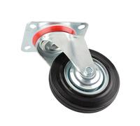 Dunnet Tools Single 75mm Heavy Duty Castor Wheels 25kg Steel Plate Swivel Casters With Double Ball Bearing Solid Rubber Caster Wheels For Trolley Easy Fit Indoor And Outdoor Furniture Castors