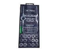 Dunnet Tools Tap and Die Set 40Pieces Complete M3 to M12 | Thread Repair Kit with Storage Case, Wrench, Cutter Tools | Spanner, Thread Gauge, and Extractor for Plumbing, Engineering, and DIY Projects