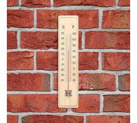 Dunnet Tools Traditional Wooden Wall Garden Thermometer - Handy and Practical Outdoor Temperature Monitor Hardwearing Greenhouse Thermometer Easy to Hang for Indoor Outdoor Conservatory, Kitchen
