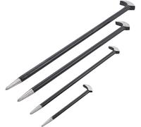 Dunnet Tools Wrecking Bar Forged Carbon Steel Swan Neck Crowbar Heavy Duty Rust Resistant Pry Tool Nail Pullers 600mm Crow Bar for Floorboards Pallet (4pc Heal Toe Pry Bar)