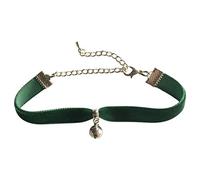 dunns-jewels Classic 10mm Gothic Velvet Choker in Green with a 8mm Jingle Bell
