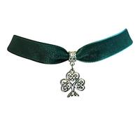 dunns-jewels Green Velvet 16mm Choker with a Lovely Celtic Knot Heart Tree Charm