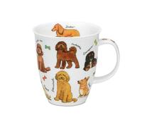 DUNOON Bone China Coffee Cup 480 ml Nevis Dogs Mug Large Tea Cup 0.48 L 112 mm High Diameter 100 mm High-Quality Porcelain Mug Dishwasher Safe Gift Idea