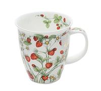 Dunoon Bone China Mug, Nevis Shape, 480 ml, Wild Fruits (Strawberry), Made in England, Microwave & Dishwasher Safe