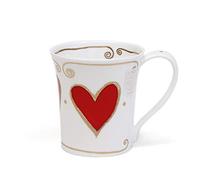 Dunoon Bone China Romeo & Juliet Shakespeare in Love Heart Mug (Juliet (Red))