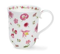 Dunoon Braemar 0.33 L Fine Bone China Fliral Mug "Abundance" Blue or Pink (Pink)