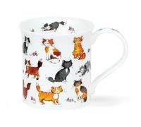Dunoon Bute Shaped Mug Kittens and Puppies 0.3 Litre Fine Bone China Mug (White Kittens)