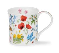 Dunoon Bute Wildflower Poppy 0.3 Litre Fine Bone China Mug with with Wildflowers Bees and Butterflies