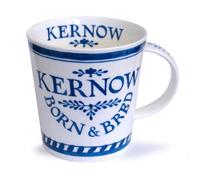 Dunoon Caingorm Born and Bred in Cornwall Blue and White Fine Bone China Mug