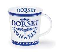 Dunoon Caingorm Born and Bred in Dorset Blue and White Fine Bone China Mug