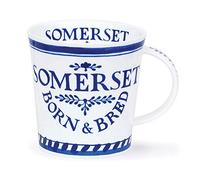 Dunoon Caingorm Born and Bred in Somerset Blue and White Fine Bone China Mug