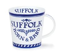 Dunoon Caingorm Born and Bred in Suffolk Blue and White Fine Bone China Mug