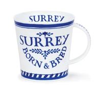 Dunoon Caingorm Born and Bred in Surrey Blue and White Fine Bone China Mug