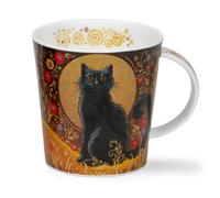 Dunoon Caingorm Celestial Cats Black 0.48L Fine Bone China Mug with 22 Carat Gold Detailing