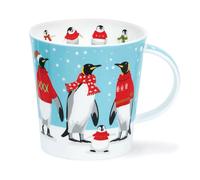Dunoon Caingorm Fine Bone China Christmas Mug Chilly Chappies (Blue Red and White Penguin)