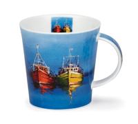Dunoon Caingorm Fine Bone China Mug Blue Seas (Red and Yellow Double Boat)