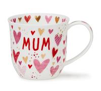 Dunoon Cumbrae Mum 0.45 Litre Fine Bone China Pink & White Mug with 22 Carat Gold Star Detailing