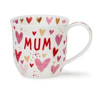 Dunoon Cumbrae Mum 0.45 Litre Fine Bone China Pink & White Mug with 22 Carat Gold Star Detailing