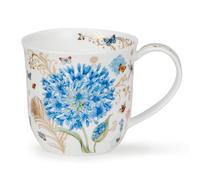 Dunoon Cumbrae Vintage Blue Agapanthus 0.45 Litre Fine Bone China Mug with 22 Carat Gold Detailing