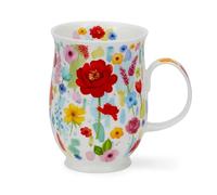 DUNOON Fine Bone China 0.31 Litre Suffolk Mug Floral Burst (Red)