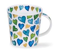 Dunoon Fine Bone China Made in England Lomond Shape Mug Lovehearts (Blue)