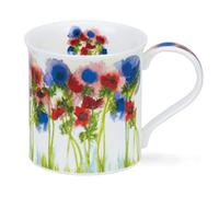 Dunoon Fine Bone China Mug Made in England Bute Shape Floral Haze Pattern 300ml Dishwasher Safe (Anemone)