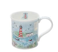 Dunoon Fine Bone China Mug Made in England Bute Shape Seaside Cove Pattern 300ml Dishwasher Safe (Lighthouse)