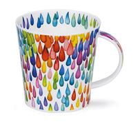 Dunoon Fine Bone China Mug Made in England Cairngorm Shape Monsoon Raindrops Pattern 480ml Dishwasher Safe (Vertical)