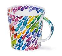 Dunoon Fine Bone China Mug Made in England Cairngorm Shape Monsoon Raindrops Pattern 480ml Dishwasher Safe (Diagonal)