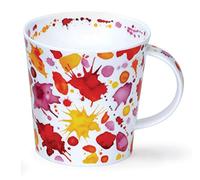 Dunoon Fine Bone China Mug Made in England Cairngorm Shape Whoops Pattern 480ml Dishwasher Safe (Red)